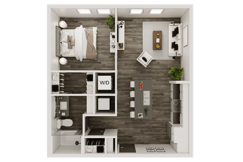 a1 floor plan  1 bedroom with 2 baths  129